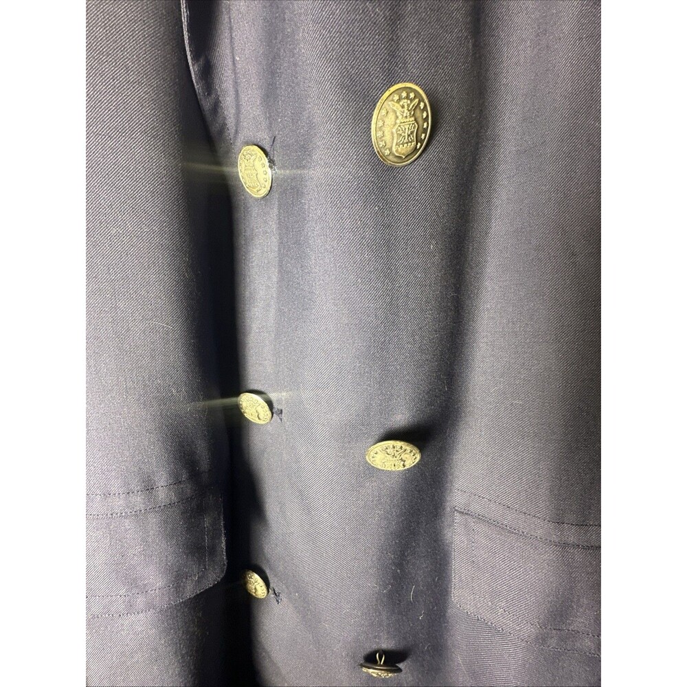 VTG GI US Air Force All Weather Coat Navy Blue Trench Coat With Lining Mens 39XL - Picture 2 of 7